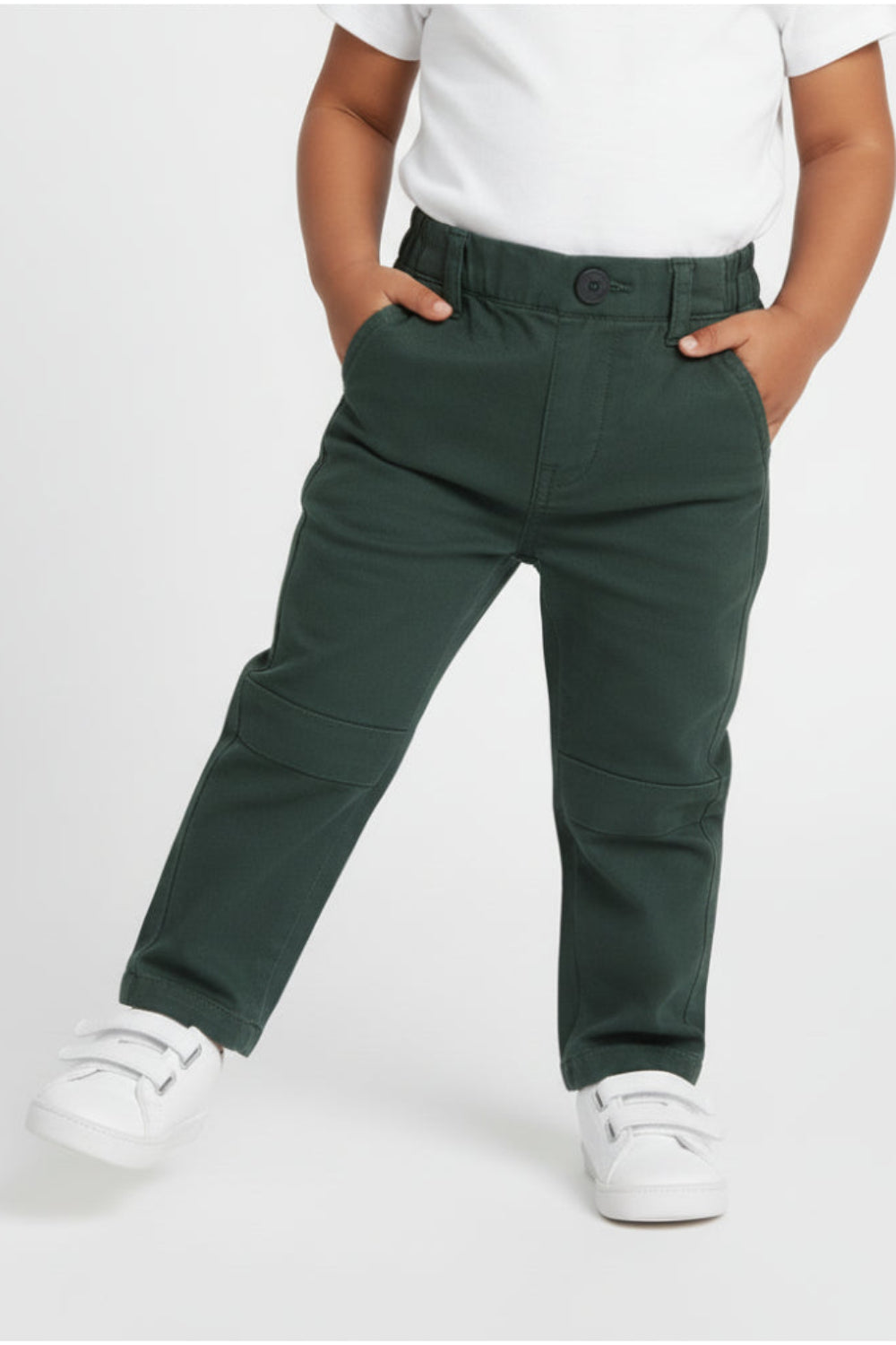 unisex baby gabardine pants – dark green