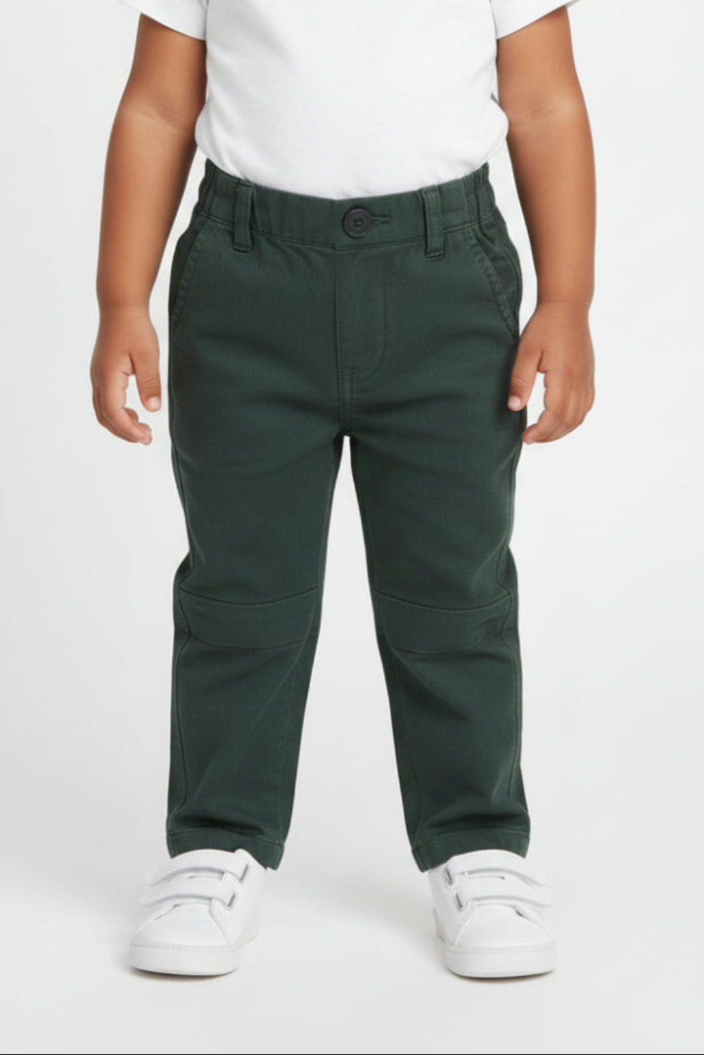 unisex baby gabardine pants – dark green